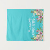 Custom Turquoise Blue Wedeption Fotoshop Wandteppich (Vorderseite (Horizontal))