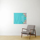 Custom Turquoise Blue Wedeption Fotoshop Wandteppich (Beispiel (Horizontal))