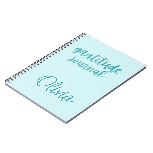 Custom Turquoise Imitats Aquamarin Foil Dankesblat Notizblock (Linke Seite)