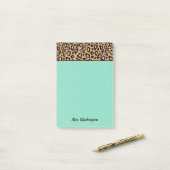 Custom Turquoise Leopard Lehrer Post It Notes Post-it Klebezettel (Auf Schreibtisch)