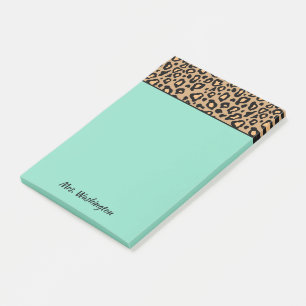 Custom Turquoise Leopard Lehrer Post It Notes Post-it Klebezettel