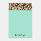 Custom Turquoise Leopard Lehrer Post It Notes Post-it Klebezettel (Vorderseite)