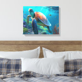 Custom Turtle Canvas Wall Art Personalized Design Leinwanddruck (Insitu (Schlafzimmer))