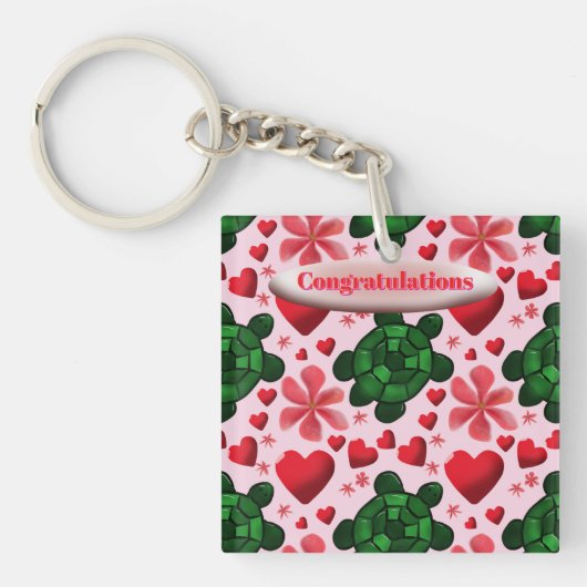 Custom turtle pattern  gift schlüsselanhänger (Vorderseite)