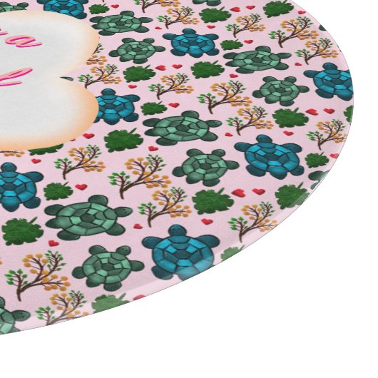 Custom turtle pattern  schneidebrett (Ecke)