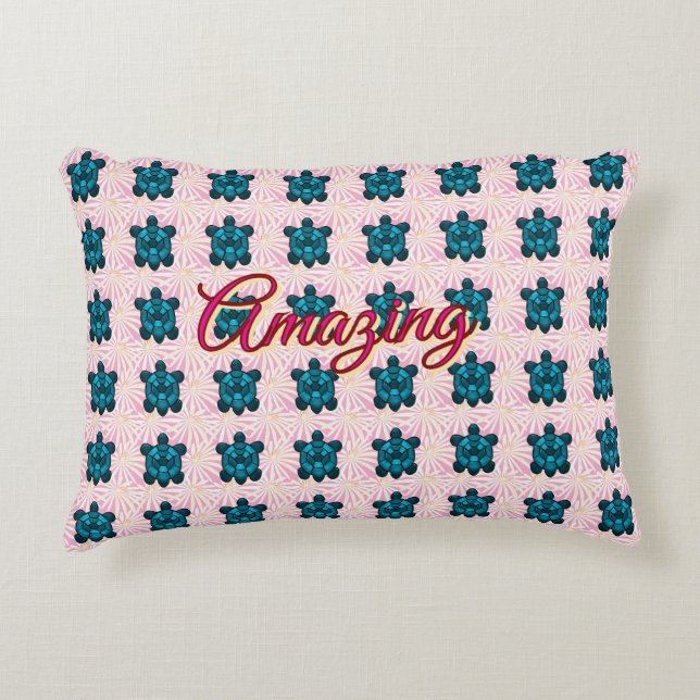 Custom turtle pattern Sherpa Blanket Dekokissen (Vorderseite)