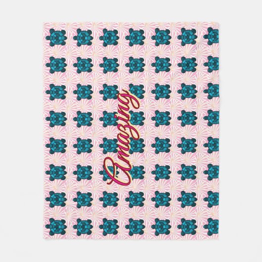 Custom turtle pattern Sherpa Blanket Fleecedecke (Vorderseite)