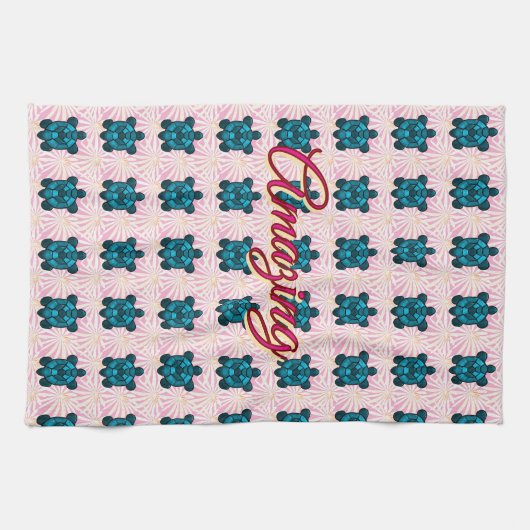 Custom turtle pattern Sherpa Blanket Geschirrtuch (Horizontal)