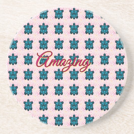 Custom turtle pattern Sherpa Blanket Getränkeuntersetzer (Vorne)