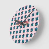 Custom turtle pattern Sherpa Blanket Runde Wanduhr (Winkel)