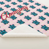 Custom turtle pattern Sherpa Blanket Sherpadecke (3/4)