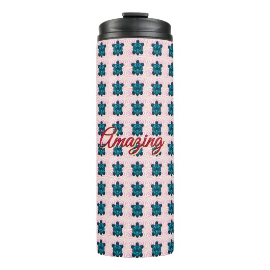 Custom turtle pattern Sherpa Blanket Thermosbecher (Vorderseite)