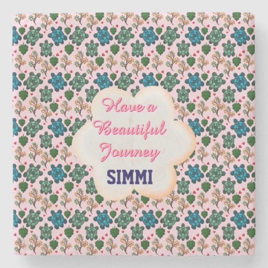 Custom turtle pattern  steinuntersetzer (Vorderseite)