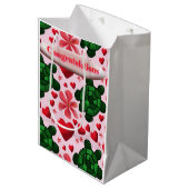 Custom turtle pattern  wrapping paper mittlere geschenktüte (Vorderseite Schrägansicht)
