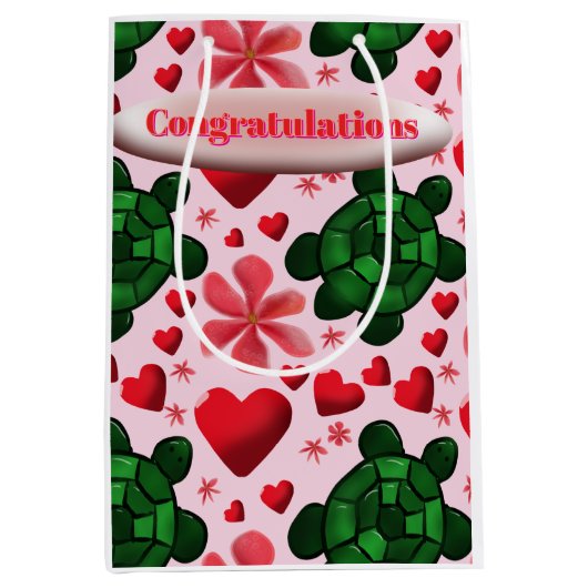 Custom turtle pattern  wrapping paper mittlere geschenktüte (Vorderseite)
