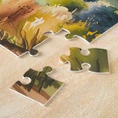 Custom Tuscany Watercolor Rolling Hills Landscape Puzzle (Seite)