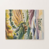 Custom Tuscany Watercolor Rolling Hills Landscape Puzzle (Horizontal)