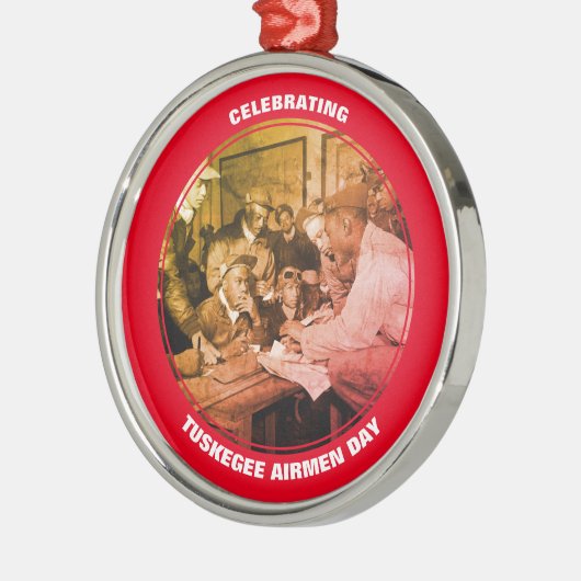 Custom TUSKEGEE AIRMEN DAY Ornament Aus Metall (Links)