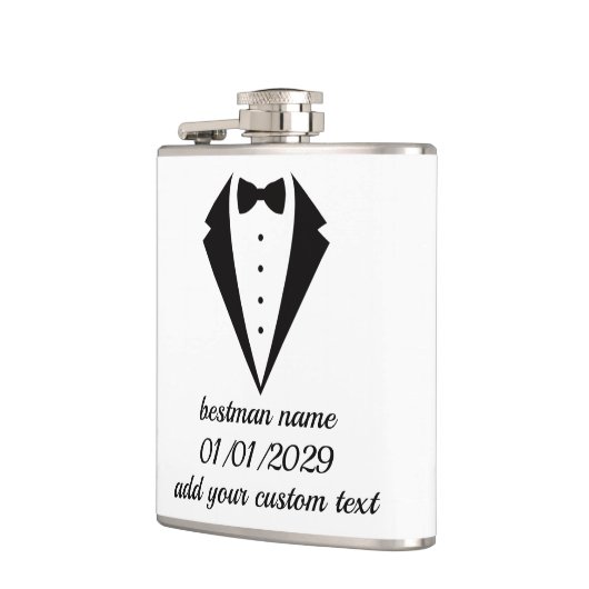 Custom Tuxedo Design Flasche Hochzeitsgeschenk Flachmann (Links)