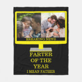 Custom TV-Farter des Jahres lustige Papa 2 Foto Fleecedecke (Vorderseite)