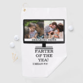 Custom TV-Farter des Jahres lustige Papa 2 Foto Golfhandtuch (Insitu)