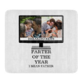 Custom TV-Farter des Jahres lustige Papa 2 Foto Schneidebrett (Vorderseite)