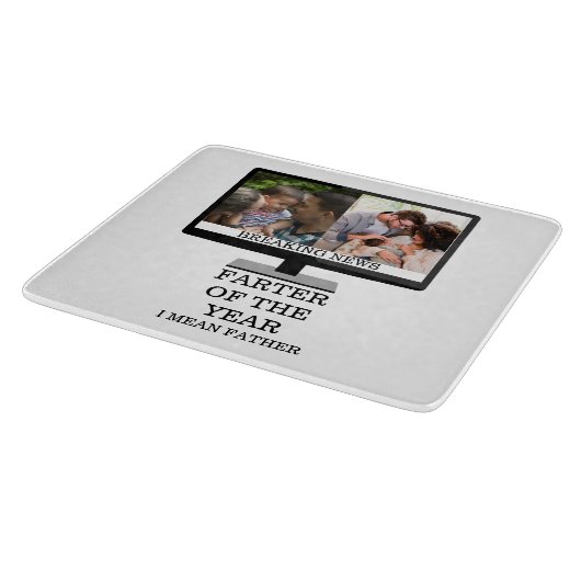 Custom TV-Farter des Jahres lustige Papa 2 Foto Schneidebrett (Ecke)