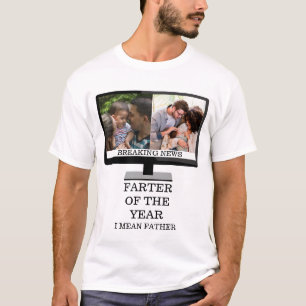 Custom TV-Farter des Jahres lustige Papa 2 Foto T-Shirt