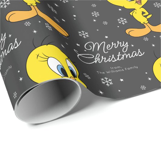 Custom TWEETY™ Bird Frohe Weihnachten Geschenkpapier (Rolleneckpunkt)