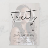 Custom Twenty Modern Birthday Invite Einladung (Vorderseite)