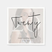 Custom Twenty Modern Birthday Party Napkins Serviette (Vorderseite)