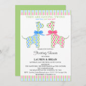 Custom Twin Giraffe Floating Baby Shower Einladung (Vorne/Hinten)