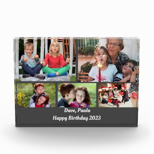 Custom Twin Happy Geburtstag 2023 Fotoblock (Vorderseite)