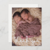 Custom Twin Neugeborenes Foto Dusche Danke (Vorne/Hinten)