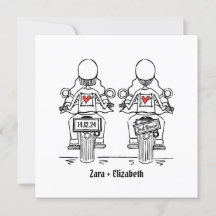 Custom Two Brides Biker Motorrad Abend Hochzeit