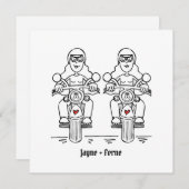 Custom Two Brides Biker Motorrad Abend Hochzeit Einladung (Vorne/Hinten)