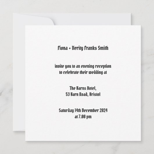 Custom Two Brides Biker Motorrad Abend Hochzeit Einladung (Rückseite)