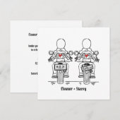 Custom Two Brides Biker Motorrad Abend Hochzeit Einladung (Vorne/Hinten)