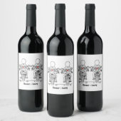 Custom Two Brides Biker Motorrad Abend Hochzeit Weinetikett (Flaschen)