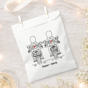 Custom Two Brides Biker Motorrad Hochzeit Geschenktütchen