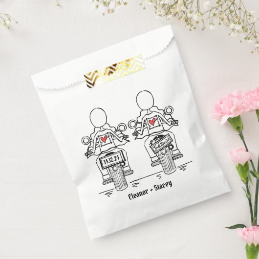 Custom Two Brides Biker Motorrad Hochzeit Geschenktütchen (Versiegelt)