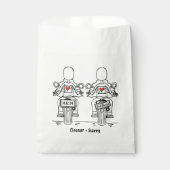 Custom Two Brides Biker Motorrad Hochzeit Geschenktütchen (Vorderseite)