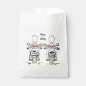 Custom Two Brides Biker Motorrad Hochzeit Geschenktütchen (Vorderseite)
