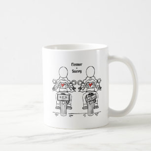 Custom Two Brides Biker Motorrad Hochzeit Kaffeetasse