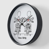 Custom Two Brides Biker Motorrad Hochzeit Uhr (Winkel)