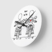 Custom Two Brides Biker Motorrad Hochzeitsuhr Runde Wanduhr (Winkel)