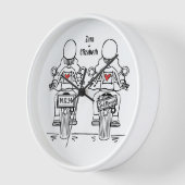 Custom Two Brides Biker Motorrad Hochzeitsuhr Uhr (Winkel)