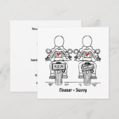 Custom Two Brides Biker Motorrad Lesbian Hochzeit Einladung (Vorne/Hinten)