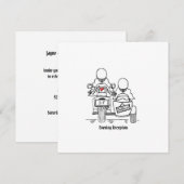 Custom Two Brides Motorrad und Sidecar Abend Einladung (Vorne/Hinten)