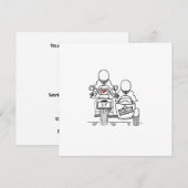 Custom Two Brides Motorrad und Sidecar Wedding Einladung (Vorne/Hinten)